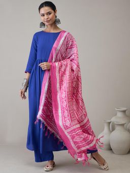 InWeave - Ink Blue D9 Long Anarkali Kurta with Pant & Dupatta