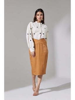 Dorabi - Tan Pencil Skirt