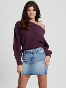 Guess - Purple Polyamide Blend Textured Pullover Sweater