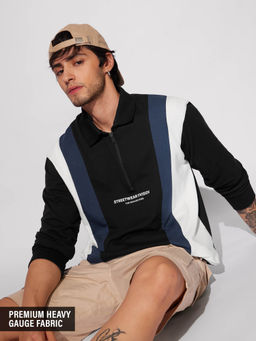 The Souled Store - Black Street Division Men Rugby Polo T-Shirt