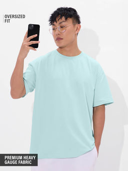 The Souled Store - Solid Sea Blue Oversized T-Shirt