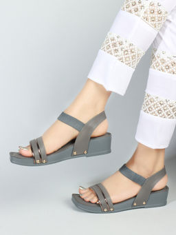Iconics - Grey Square Toe Women Sandals