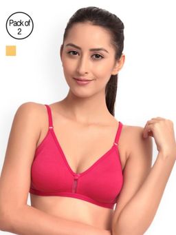 Floret - Pack of 2 Solid T Shirt Bra - Multi-Color