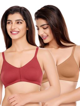 Juliet - Womens Non Padded Non Wire T-Shirt Bras (Pack of 2)