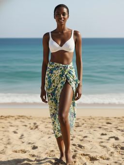 AOBA - Womens Green Verde Tropics Tie-Up Sarong