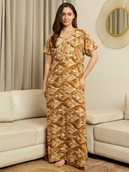 July Nightwear - Womens Modal Yellow Long Nighty