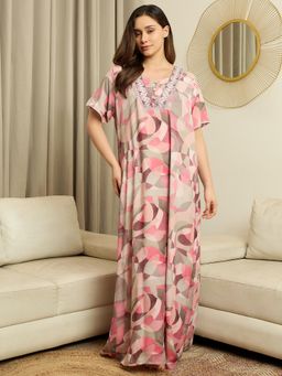 July Nightwear - Womens Modal Multi-Color Long Nighty