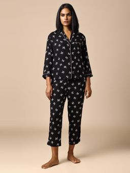Chemistry - Womens Bow Printed Viscose Shirt with Pajama
