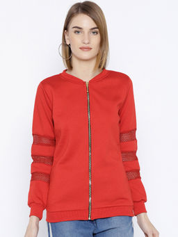 BELLE FILLE - Red Solid Sweatshirt