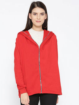 BELLE FILLE - Red Solid Sweatshirt