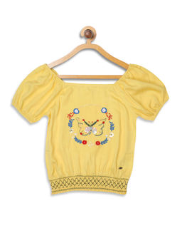 Elle Kids - Yellow Printed Tops