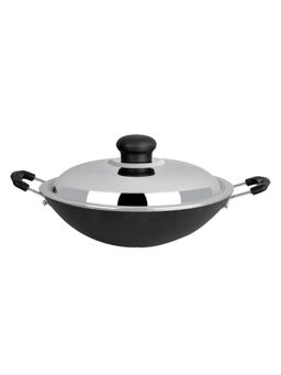 Bergner - Essential Plus Press Aluminium Non-stick 22cm Appachetty With SS Lid (Black)
