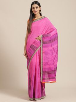 Sareemall - Pink Art Silk Saree With Unstitched Blouse