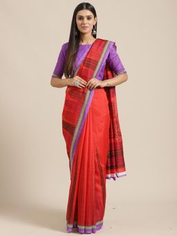 Sareemall - Red Art Silk Saree With Unstitched Blouse
