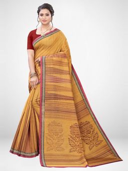 Akhilam - Gold Bhagalpuri Saree With Unstitched Blouse
