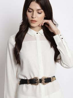 Twenty Dresses by Nykaa Fashion - Black Double The Trouble Waist Belt