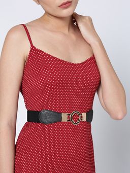 Twenty Dresses by Nykaa Fashion - Black Locked Away In Style Waist Belt