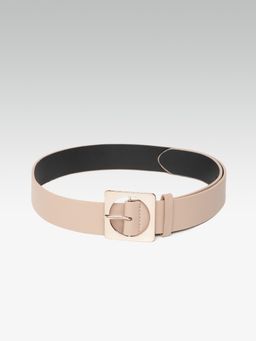 Twenty Dresses by Nykaa Fashion - Nude Rolling In Square Waist Belt