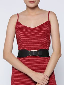 Twenty Dresses by Nykaa Fashion - Black Out In Oval Waist Belt
