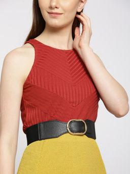 Twenty Dresses by Nykaa Fashion - Black Come Around Oval Waist Belt