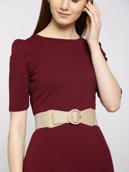 Twenty Dresses by Nykaa Fashion - Beige Pearls Of Wisdom Waist Belt