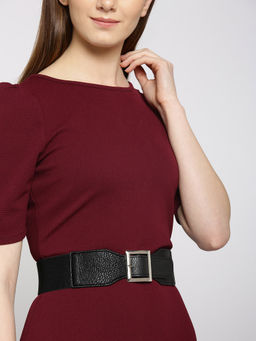 Twenty Dresses by Nykaa Fashion - Black Classic Square Buckle Waist Belt