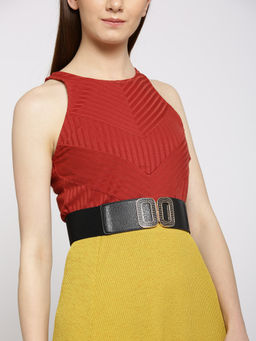 Twenty Dresses by Nykaa Fashion - Black Dotted In Gold Waist Belt