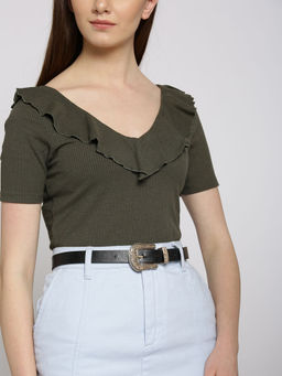 Twenty Dresses by Nykaa Fashion - Black Vintage In The Western World Waist Belt