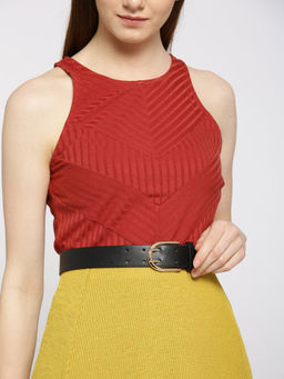 Twenty Dresses by Nykaa Fashion - Black Double The Fun Roller Waist Belt