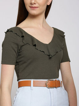 Twenty Dresses by Nykaa Fashion - Tan Double The Fun Roller Waist Belt