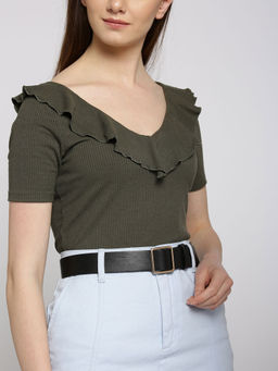 Twenty Dresses by Nykaa Fashion - Black Squaring Off Medium Waist Belt