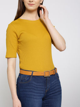 Twenty Dresses by Nykaa Fashion - Tan Square Linked Waist Belt