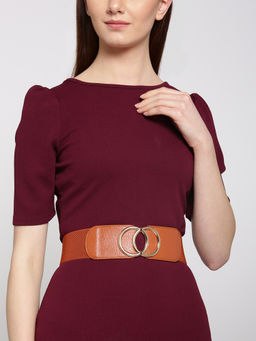 Twenty Dresses by Nykaa Fashion - Tan Double Spin Waist Belt