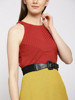 Twenty Dresses by Nykaa Fashion - Black Animal Textured Waist Belt