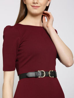 Twenty Dresses by Nykaa Fashion - Black Doubling On Waist Belt