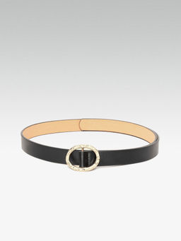 Twenty Dresses by Nykaa Fashion - Black Engraved Oval Waist Belt