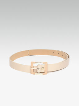 Twenty Dresses by Nykaa Fashion - Beige Notch Up Enamel Waist Belt
