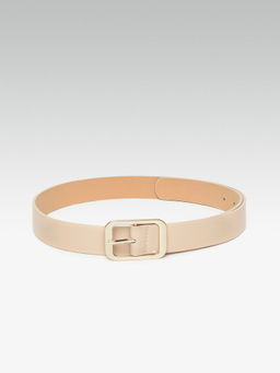 Twenty Dresses by Nykaa Fashion - Beige Curved Corners Square Waist Belt