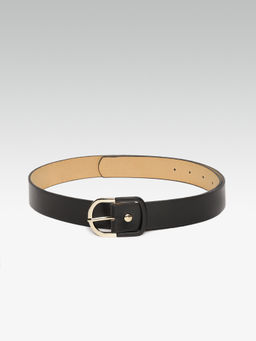Twenty Dresses by Nykaa Fashion - Black Half And Half Enamel Waist Belt