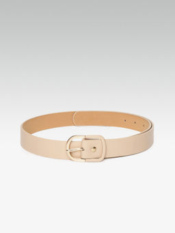 Twenty Dresses by Nykaa Fashion - Beige Half And Half Enamel Waist Belt