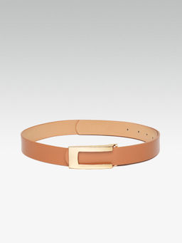 Twenty Dresses by Nykaa Fashion - Tan Thin Futuristic Waist Belt