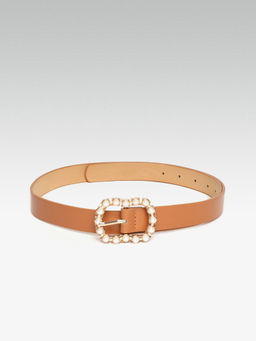 Twenty Dresses by Nykaa Fashion - Tan In The Favour Of Pearls Waist Belt