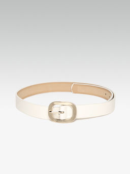 Twenty Dresses by Nykaa Fashion - White Flat And Curved Off Waist Belt