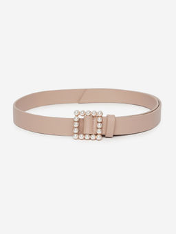 Twenty Dresses by Nykaa Fashion - Wondrous Pearls Beige Belt