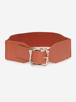 Twenty Dresses by Nykaa Fashion - Twisted Together Square Brown Belt