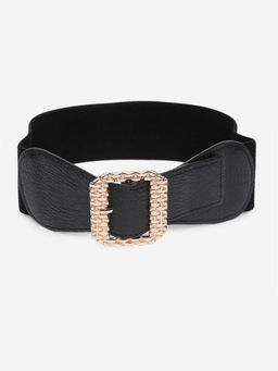 Twenty Dresses by Nykaa Fashion - Black Textures All Around Broad Belt