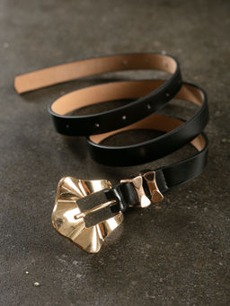 Twenty Dresses by Nykaa Fashion - Black Solid Broad Belt