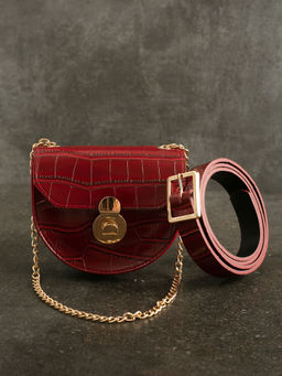 Twenty Dresses by Nykaa Fashion - Maroon Just A Wild Thing Belt Bag