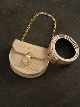 Twenty Dresses by Nykaa Fashion - Beige Just A Wild Thing Belt Bag