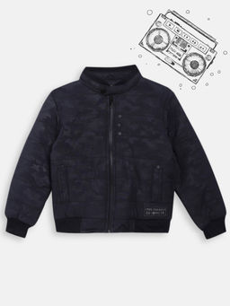 Blue Giraffe - Navy Blue Printed Jacket